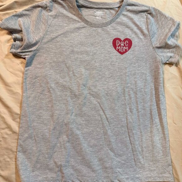 FIVE mixed brand S/S Tees LARGE (mauve/grey+graphic/blk+whit strp/brn strp) - Picture 4 of 11